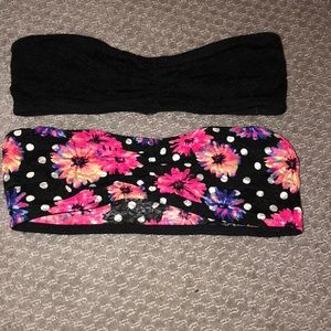2 small PINK Victoria secret bandeau bras perf con